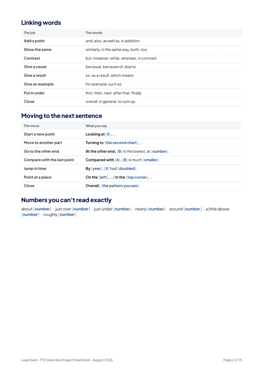 Page 2 of the Describe Image template PDF