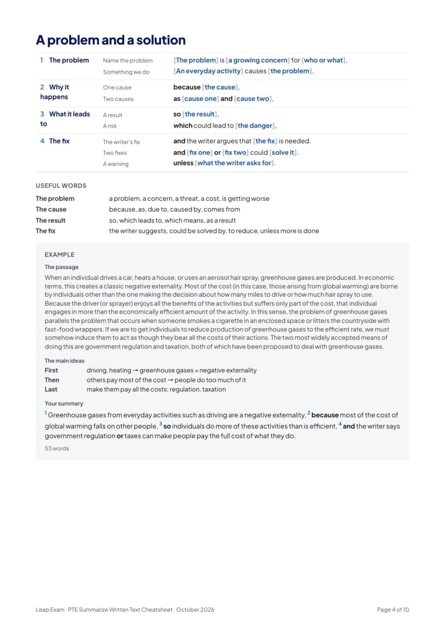 Page 4 of the Summarize Written Text template PDF